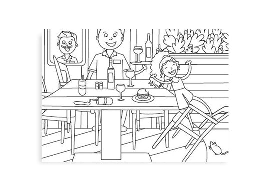 Inkleurkaarten 5x “Restaurant”