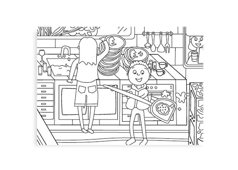 Inkleurkaarten 5x “Restaurant”