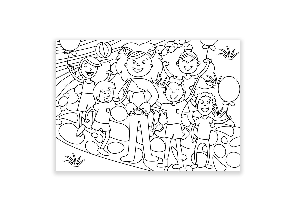 Inkleurkaarten 5x “Dierentuin”