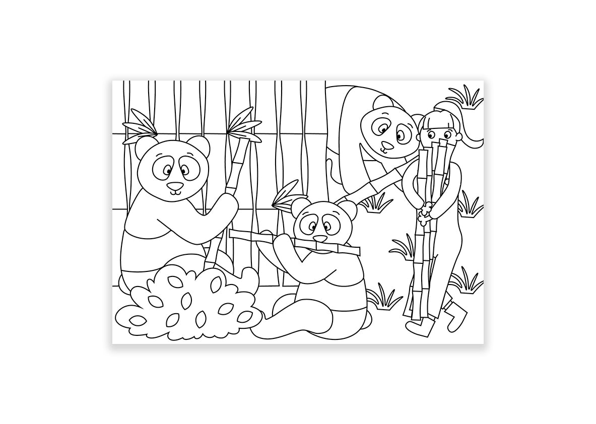 Inkleurkaarten 5x “Dierentuin”