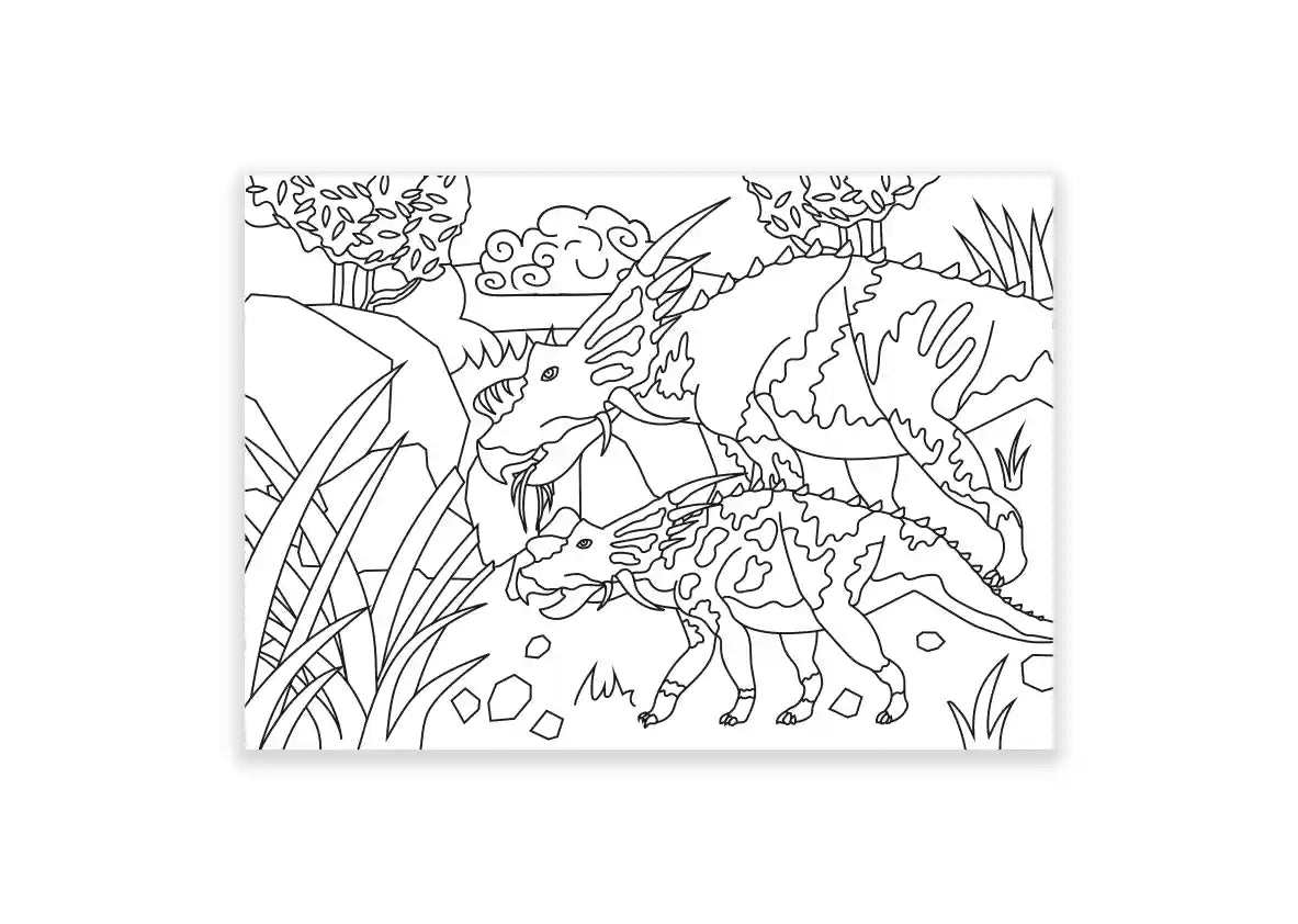 Inkleurkaarten 5x “Dinoland”