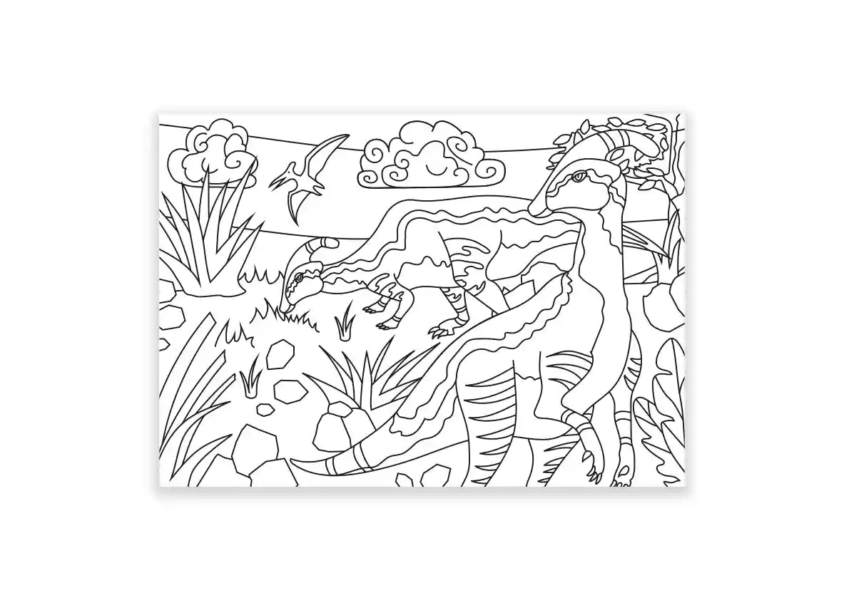 Inkleurkaarten 5x “Dinoland”