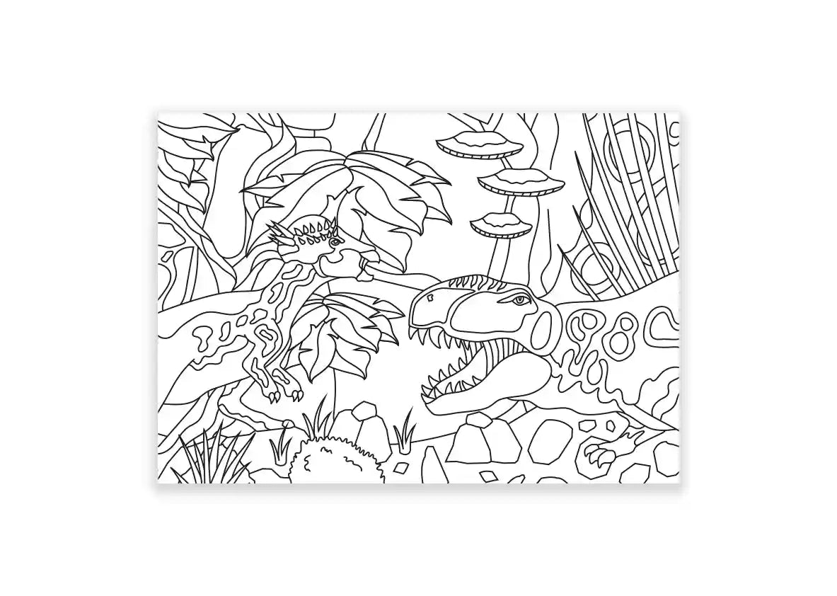 Inkleurkaarten 5x “Dinoland”