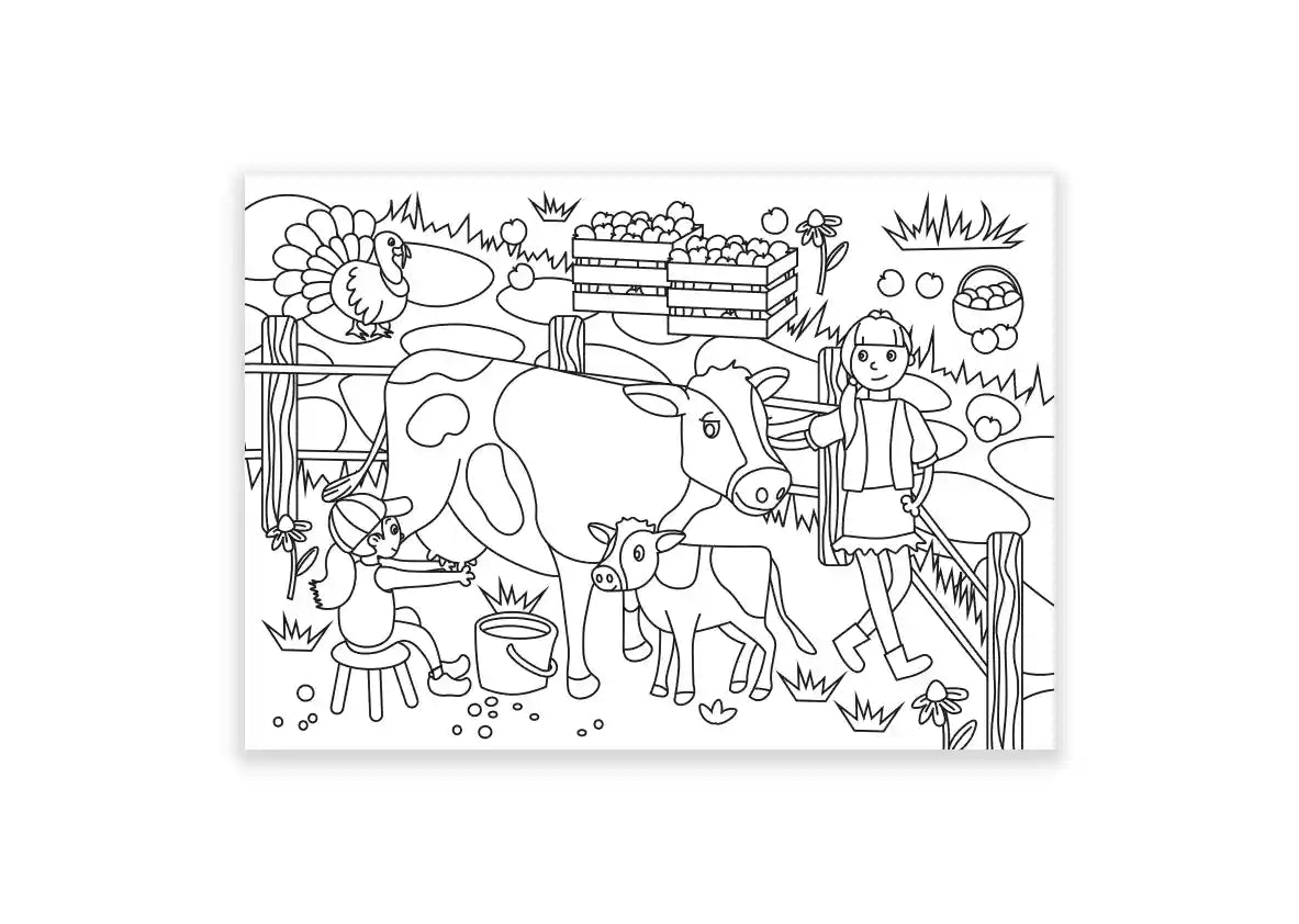 Inkleurkaarten 5x “Op de boerderij”